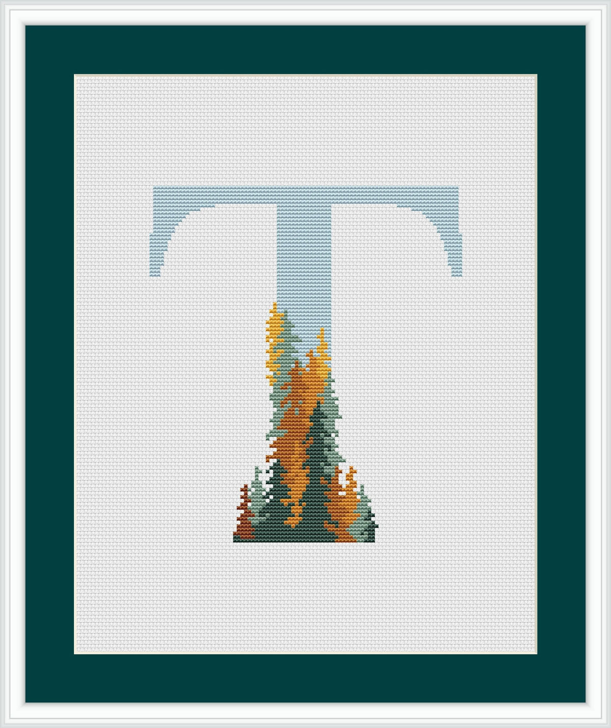 Letter Cross Stitch Pattern Modern Monogram Cross Stitch Chart Counted Initials Embroidery Pattern Easy Cross Stitch Personalized Gift