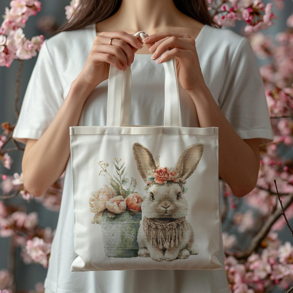 Spring Cross Stitch Pattern Pdf, Floral Embroidery Designs, Counted Cross Stitch Pdf, Mother's Day Gifts For Grandma, Cottagecore Home Decor
