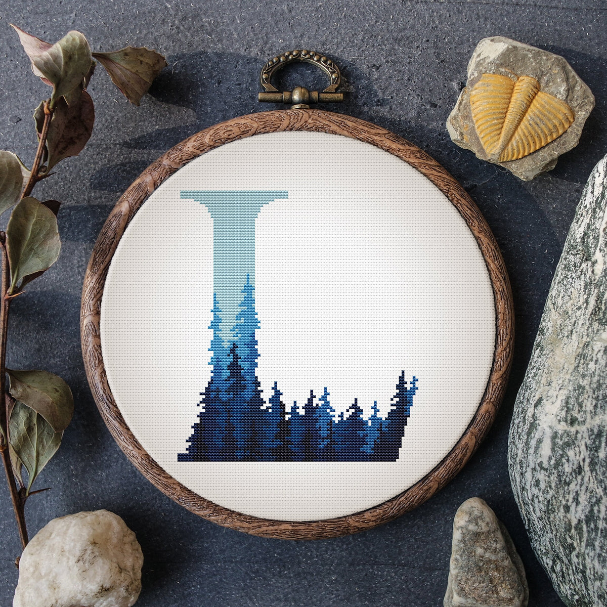 Custom Cross Stitch Pattern With Monogram L, Counted Cross Stitch Chart, Family Name Embroidery Pdf, Letter Cross Stitch, Personalized Gifts
