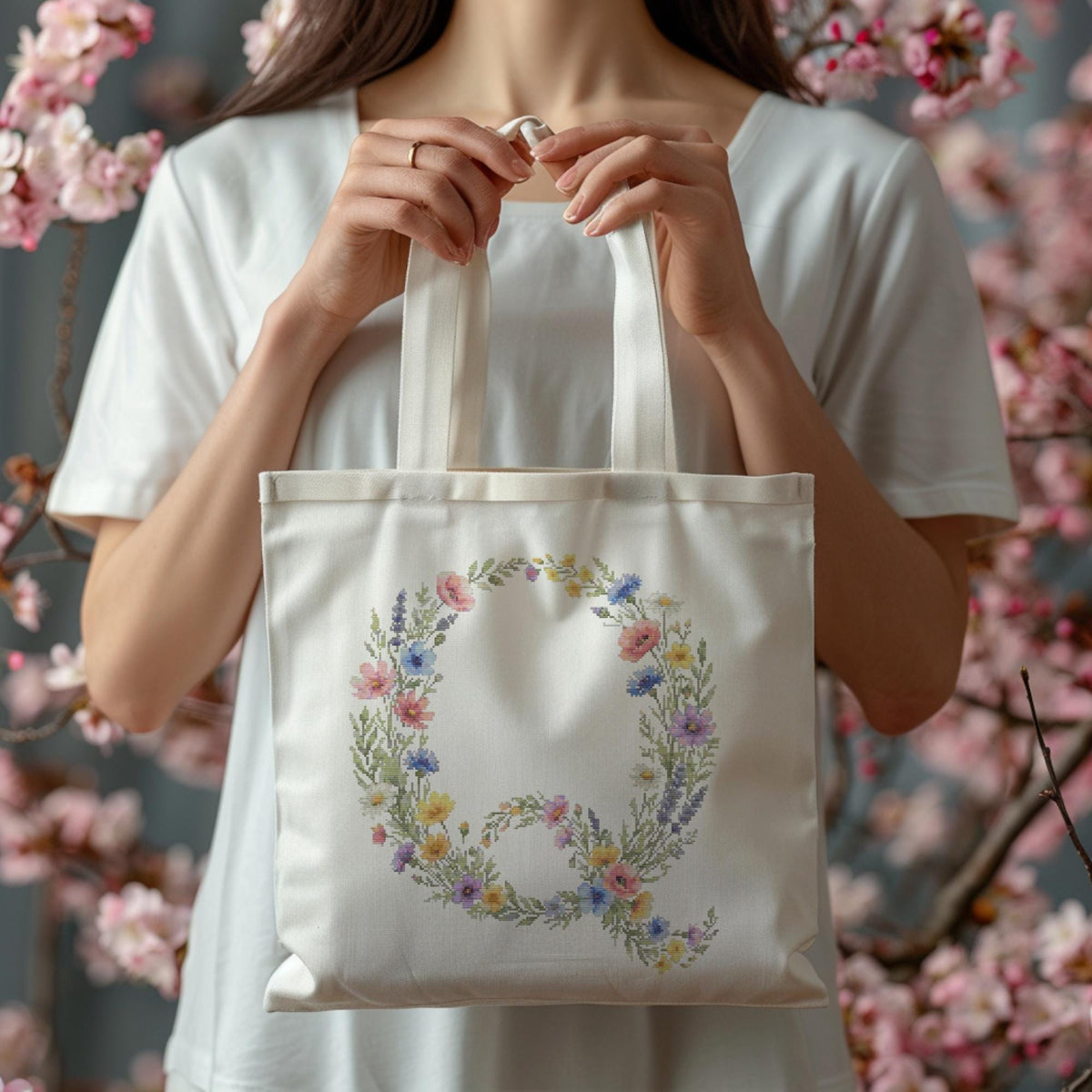 Custom Letter Q Cross Stitch Pdf, Counted Cross Stitch Pattern, Floral Monogram Cross Stitch Chart, Personalized Gifts, Pattern Keeper