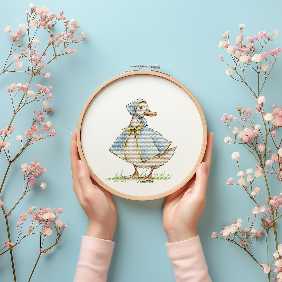 Small Cross Stitch Pattern With Miss Quack, Embroidery Pattern, Simple Cross Stitch Art, Rustic Cross Stitch Charts For Beginners, Saga File