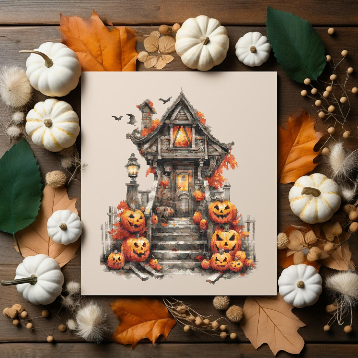 Halloween Cross Stitch Pattern With Spooky Pumpkins Witches House Embroidery Pattern Cross Stitch Designs Nursery Cross Stitch Pdf Counted