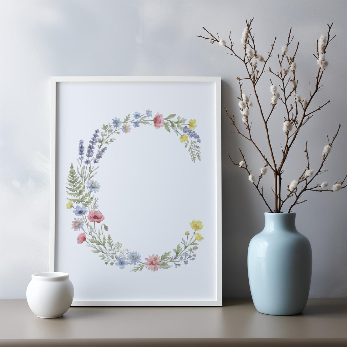 Custom Initial Cross Stitch Pdf, Floral Letter Cross Stitch Pattern, Counted Monogram Cross Stitch Chart, Pattern Keeper, Personalized Gifts