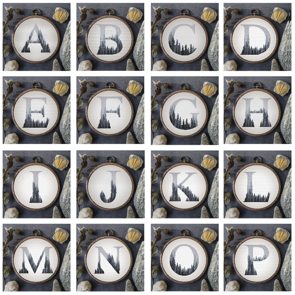 Letter Cross Stitch Pattern, Modern Monogram Cross Stitch Sampler, Customisable Name Embroidery Patterns Pdf, Counted, Personalised Gifts