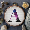 Monogram Cross Stitch Pattern PDF, Family Name Embroidery Designs, Modern Alphabet, Letter A Cross Stitch Pattern PDF, Digital Downloads