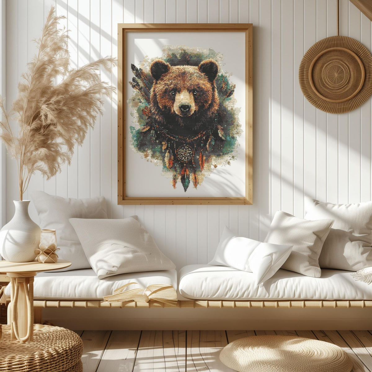 Bear Cross Stitch Pattern PDF, Counted Cross Stitch Designs, Modern Cross Stitch Chart, Wild Nature Embroidery Pattern, Gift For Him