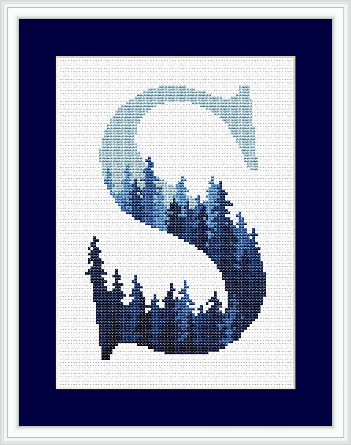 Letter Cross Stitch Pattern, Counted Monogram Cross Stitch Chart, Nature Embroidery File, Custom Name Cross Stitch Pdf, Personalized Gifts