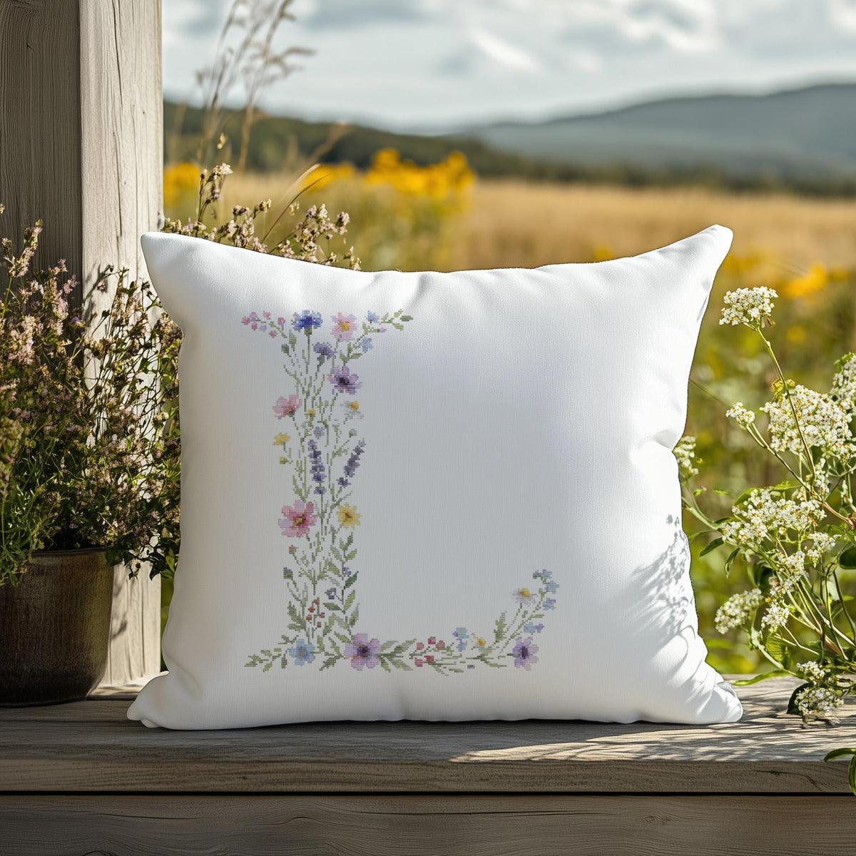 Custom Cross Stitch Pdf, Counted, Floral Letter L Cross Stitch Pattern, Monogram Cross Stitch Chart, Personalized Gifts, Pattern Keeper