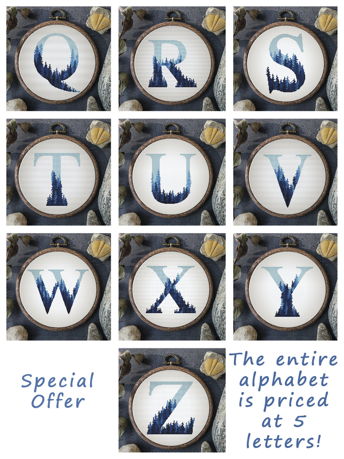 Custom Name Cross Stitch Pattern, Letter Cross Stitch Designs, Initials Embroidery Pattern, Counted Easy Cross Stitch, Personalized Dad Gift