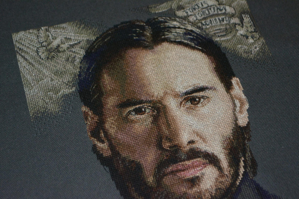 Movie Cross Stitch Pattern With Keanu Reeves, Modern Embroidery Pattern John Wick, Counted Cross Stitch Designs For Advanced Stitchers