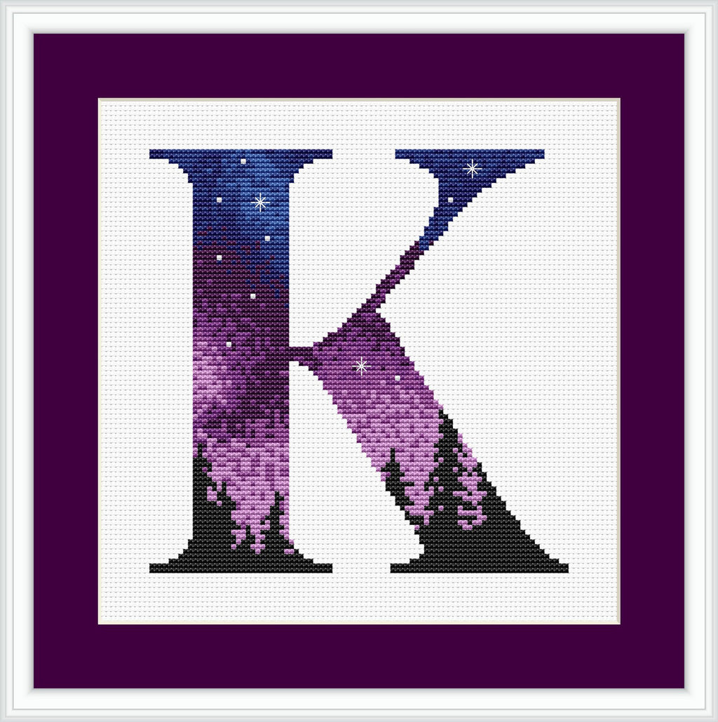 Monogram Cross Stitch Pattern Counted Name Embroidery Pdf Nature Cross Stitch Personalized Pattern Digital Cross Stitch Sampler