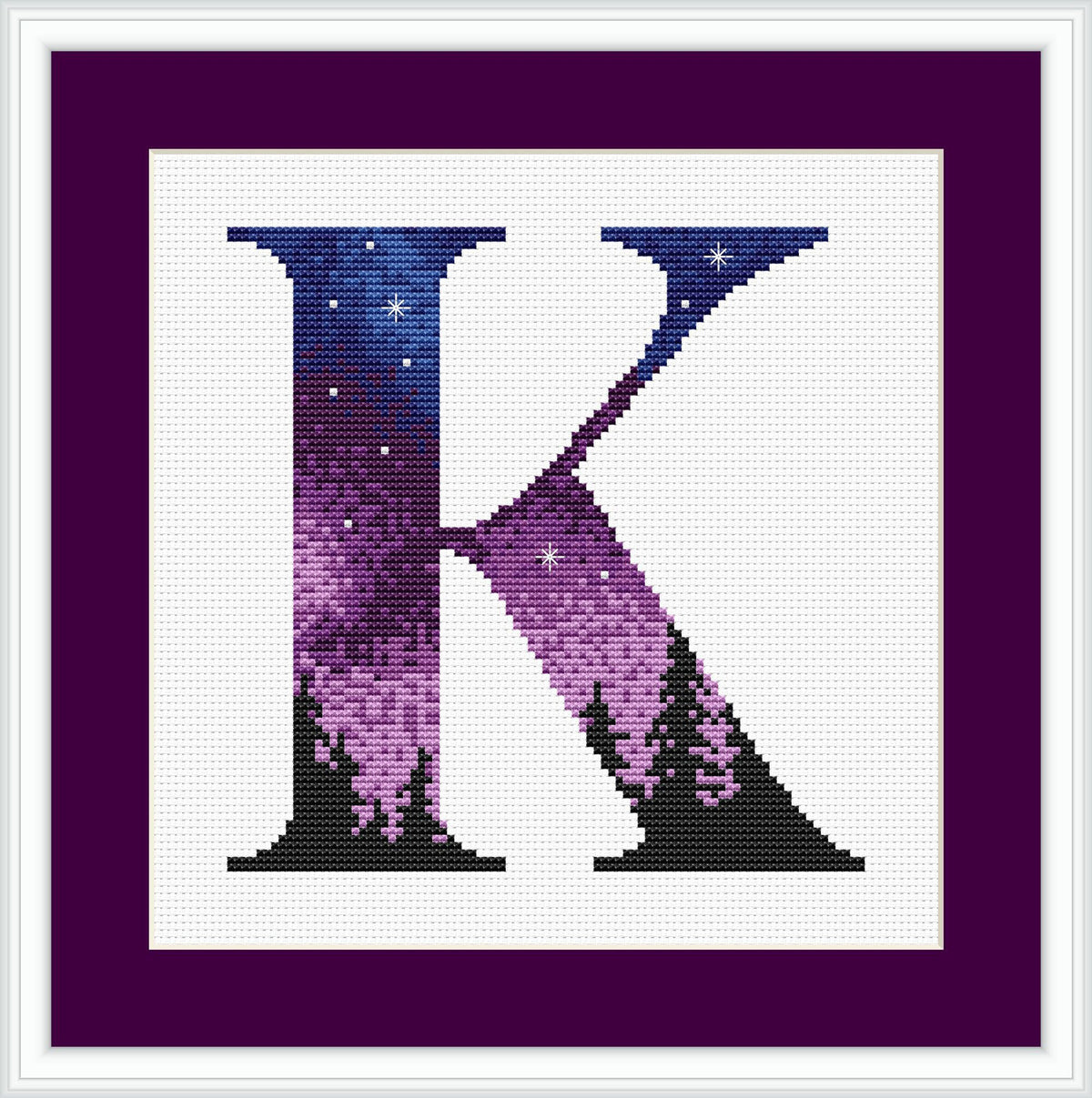 Monogram Cross Stitch Pattern Counted Name Embroidery Pdf Nature Cross Stitch Personalized Pattern Digital Cross Stitch Sampler