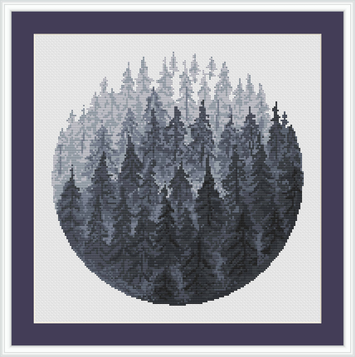 Forest Cross Stitch Pattern, Landscape Embroidery Pattern, Counted, Nature Cross Stitch Sampler, Cross Stitch Art, Nature Inspired Gift