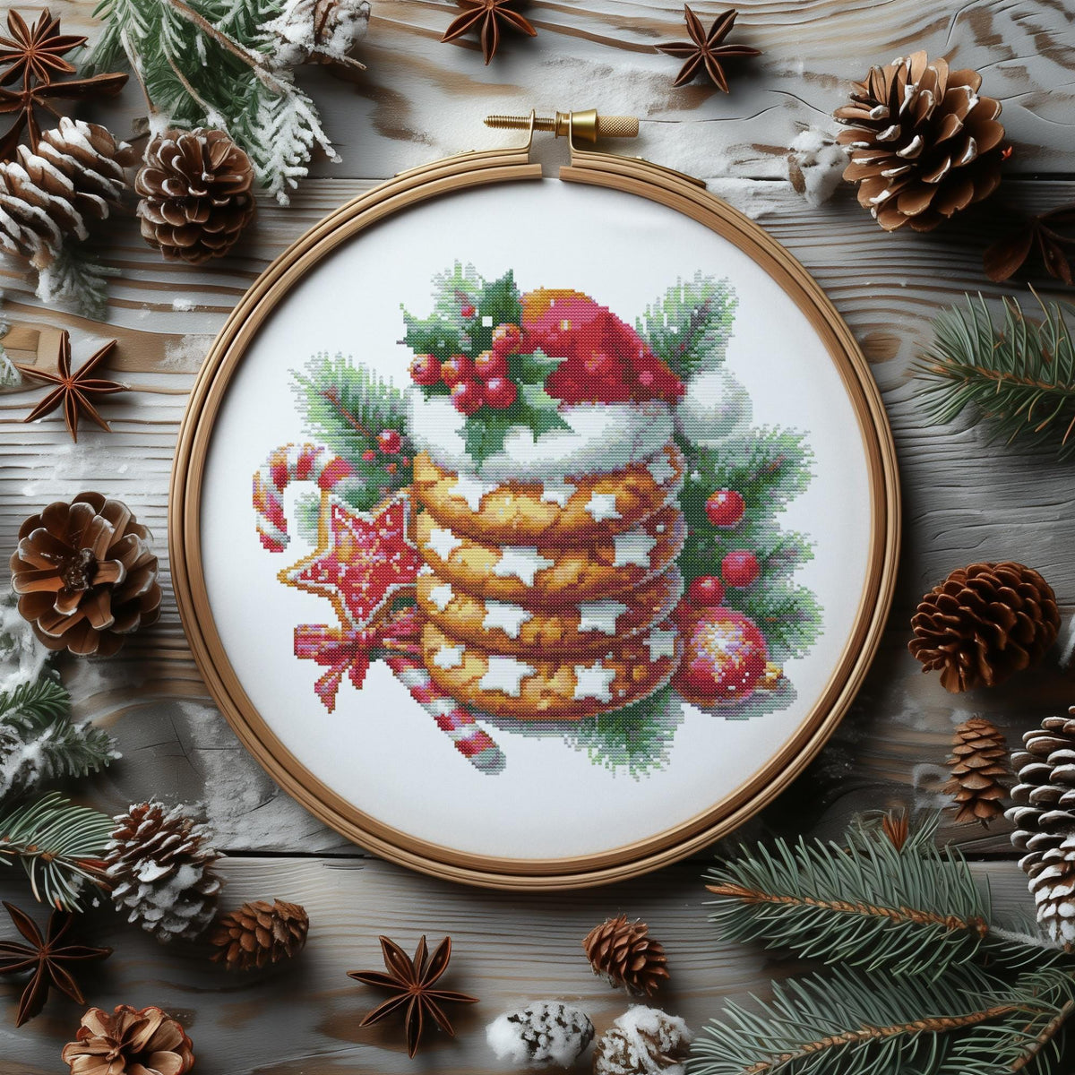 Counted Cross Stitch Pattern Pdf With Christmas Cookies, Winter Holiday Cross Stitch Chart, Compatible With Pattern Keeper