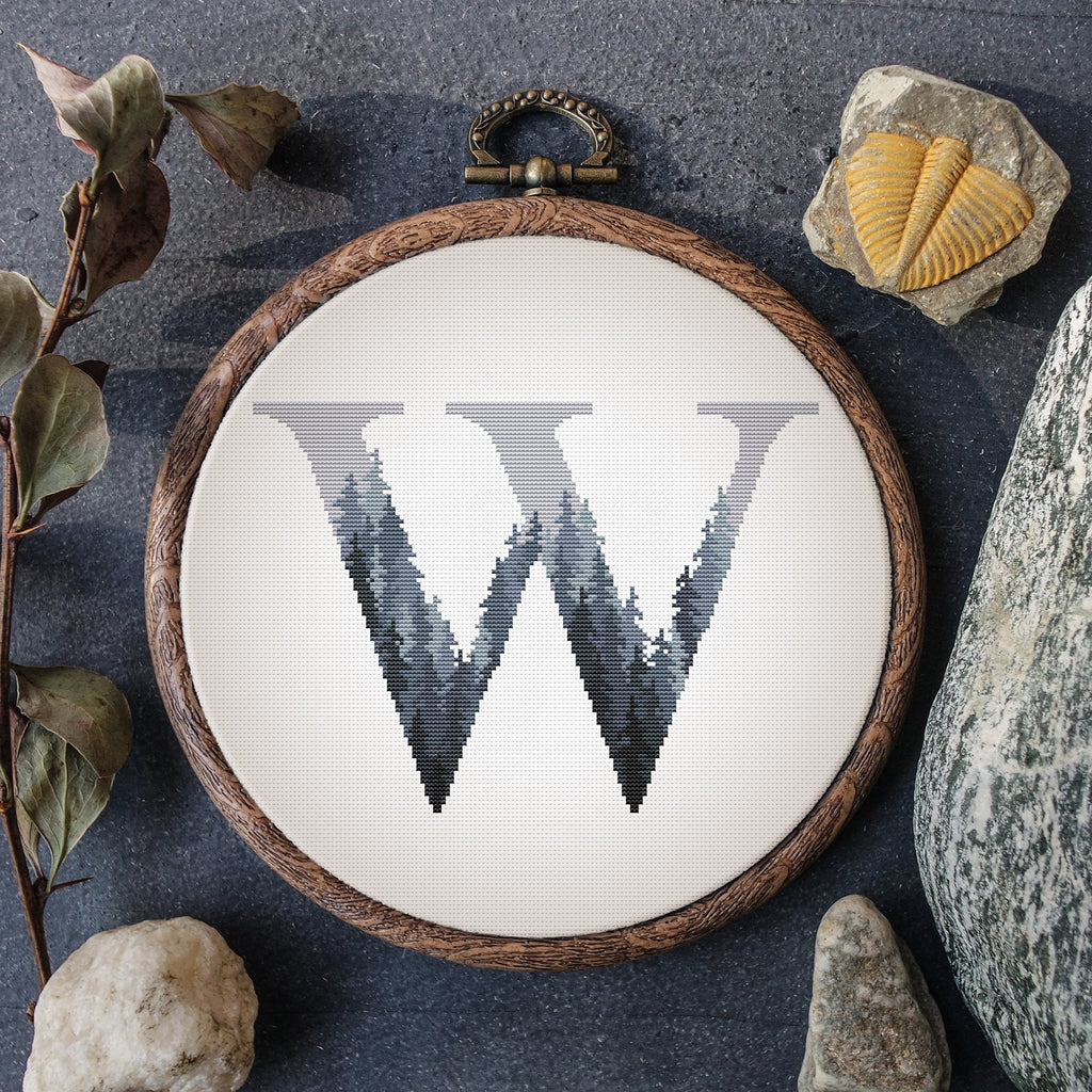 Letter Cross Stitch Pattern, Modern Monogram Cross Stitch Sampler, Customisable Name Embroidery Patterns Pdf, Counted, Personalised Gifts
