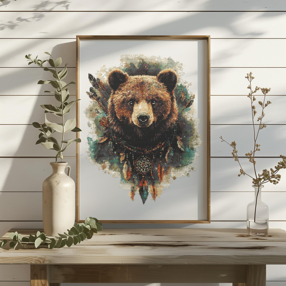 Bear Cross Stitch Pattern PDF, Counted Cross Stitch Designs, Modern Cross Stitch Chart, Wild Nature Embroidery Pattern, Gift For Him