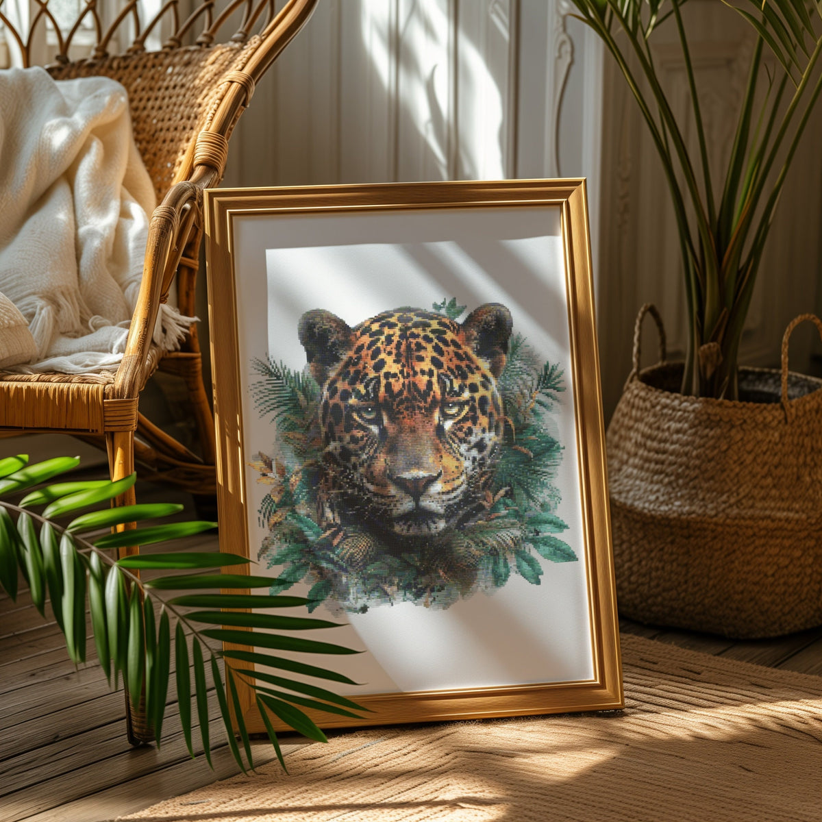 Jaguar Cross Stitch Pattern Pdf, Counted Cross Stitch Designs, Modern Cross Stitch Charts, Wild Nature Embroidery File, Gift For Him