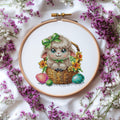 Easter Cross Stitch Pattern PDF With Cute Lamb, Easter Embroidery Designs, Spring Cross Stitch Charts, Beginner Friendly, Saga File