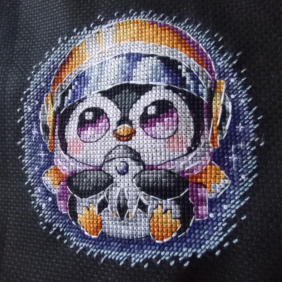 Small Cross Stitch Pattern With Penguin Astronaut, Embroidery PDF, Counted Cross Stitch, Nursery Cross Stitch Chart For Beginners, Saga File