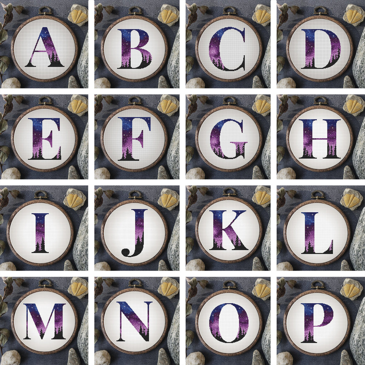 Monogram Cross Stitch Pattern, Letter Cross Stitch Chart, Custom Name Embroidery Pattern, Counted, Easy Cross Stitch, Instant Downloads