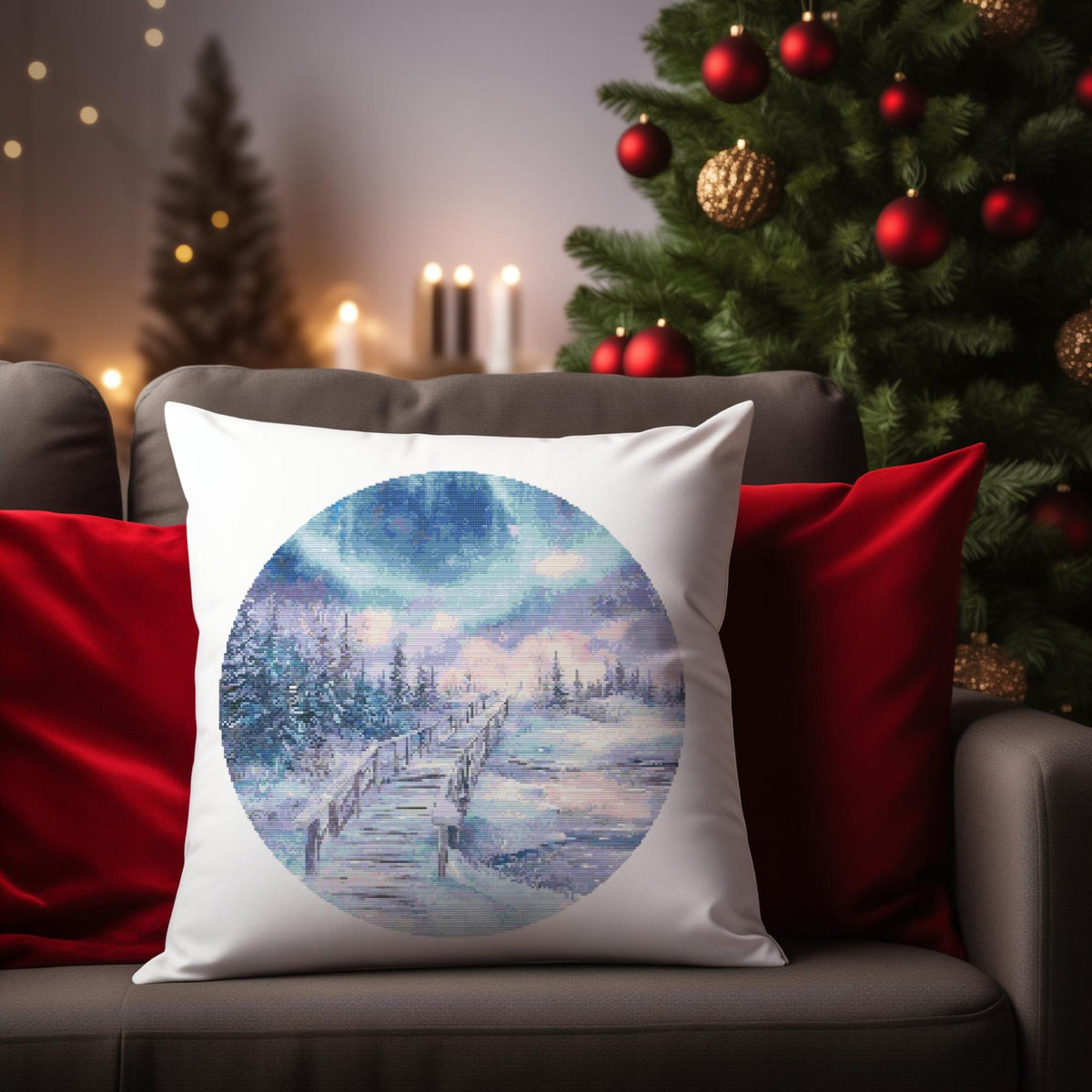 Northern Lights Cross Stitch Pattern, Counted Cross Stitch Chart, Winter Cross Stitch Designs, Compatible With KEEPER PATTERN