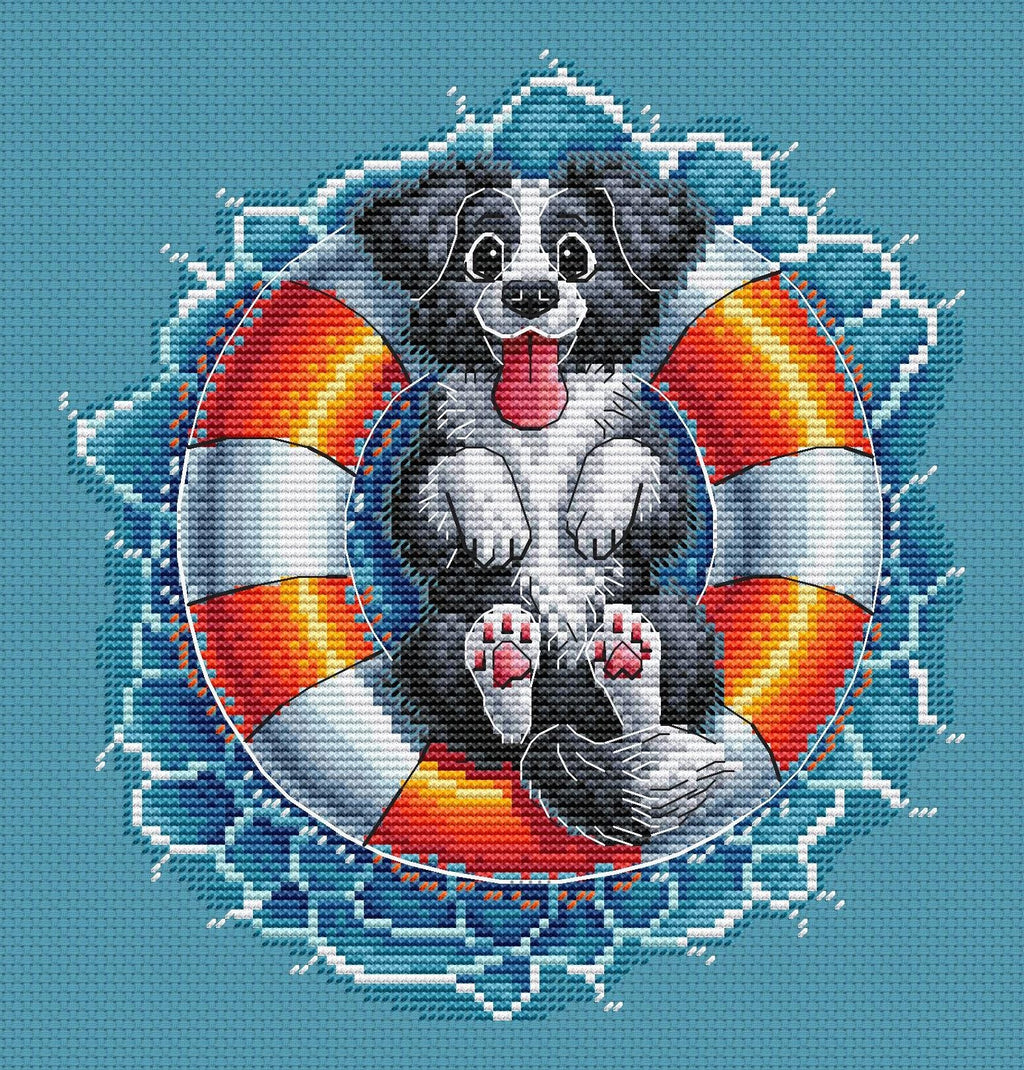 Mini Cross Stitch Pattern With Dog, Easy Cross Stitch PDF For Beginners, Small Embroidery PDF, Simple Cross Stitch, Saga File