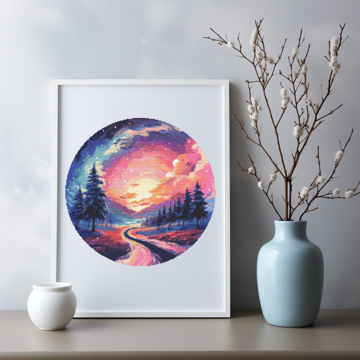 Winter Cross Stitch Pattern PDF | Counted Cross Stitch Charts | Landscape Embroidery Designs