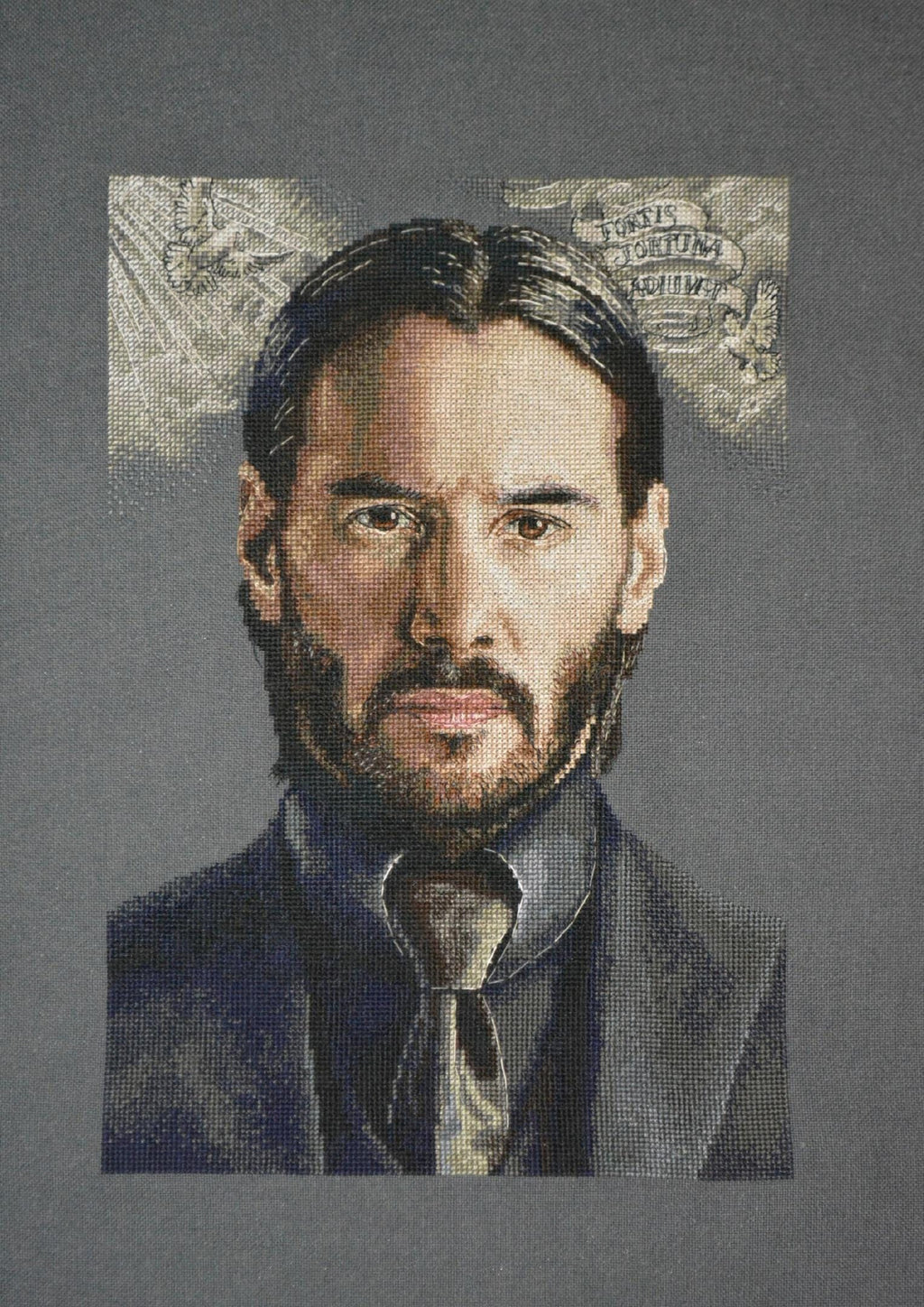 Movie Cross Stitch Pattern With Keanu Reeves, Modern Embroidery Pattern John Wick, Counted Cross Stitch Designs For Advanced Stitchers