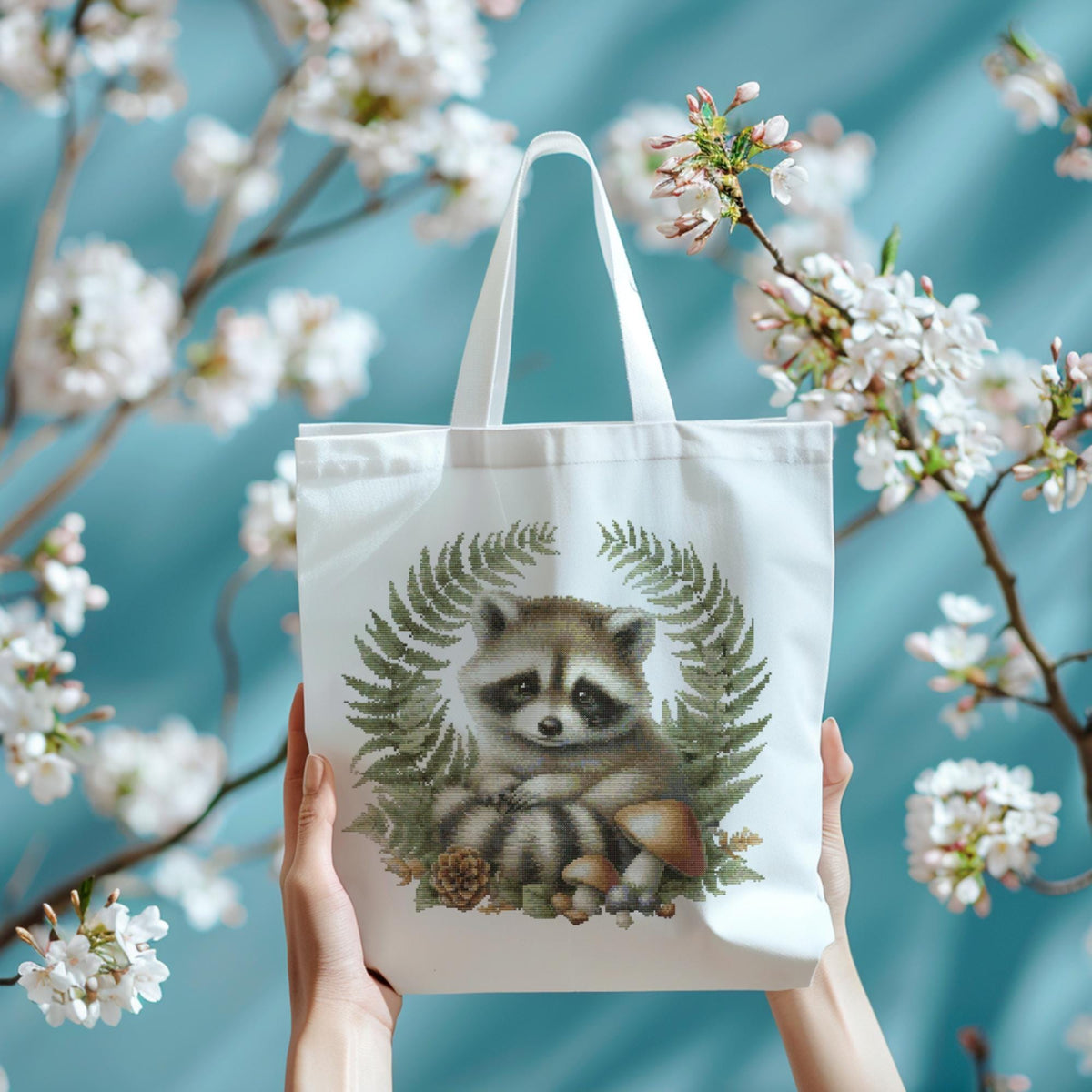 Cross Stitch Pattern With Raccoon, Counted Cross Stitch Designs, Nature Cross Stitch Art, Animal Embroidery Pattern, Pattern Keeper File