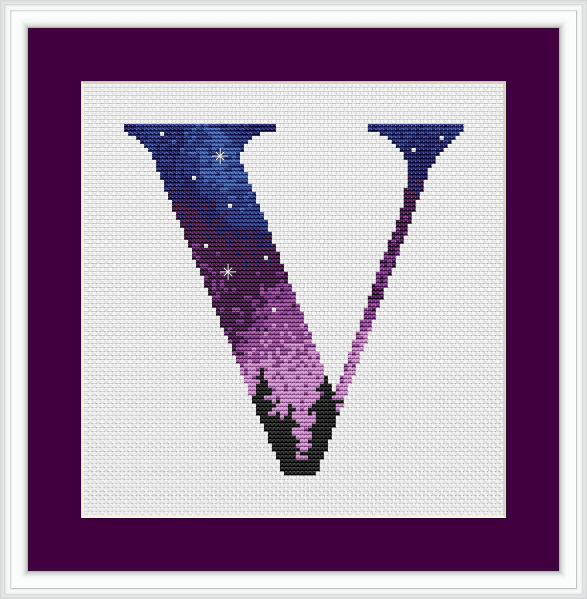 Monogram Cross Stitch Pattern Letter Cross Stitch Chart Modern Name Embroidery Pattern Counted Easy Cross Stitch Personalized Gift