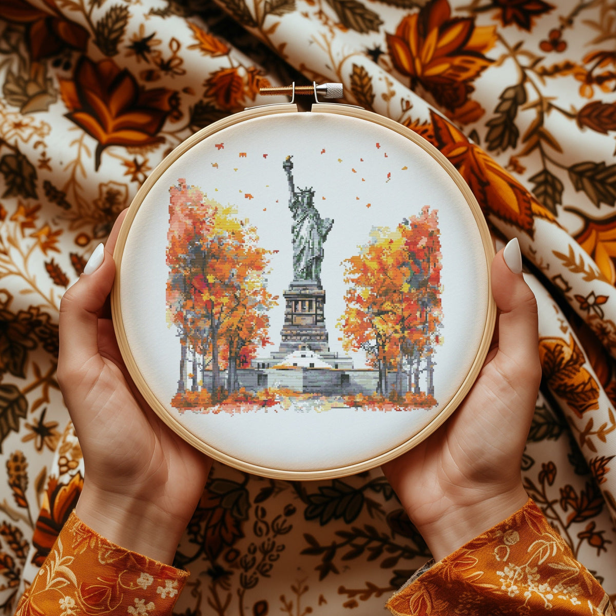USA Cross Stitch Pattern With Statue Of Liberty, Counted, Patriotic Cross Stitch Charts, Embroidery Designs, Pattern Keeper File