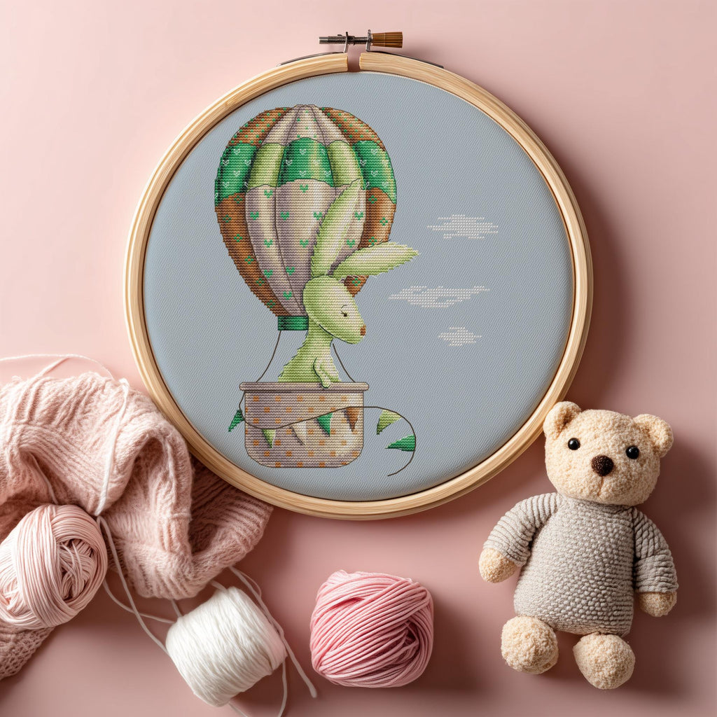 Baby Cross Stitch Pattern With Rabbit, Counted Cross Stitch, Nursery Embroidery PDF, Custom Newborn Gifts, Personalized Birth Announcement