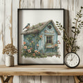 Cross Stitch Pattern Pdf With Birdhouse, Vintage Cross Stitch Designs, Bird Embroidery Pattern, Cross Stitch Art, Counted Cross Stitch Chart