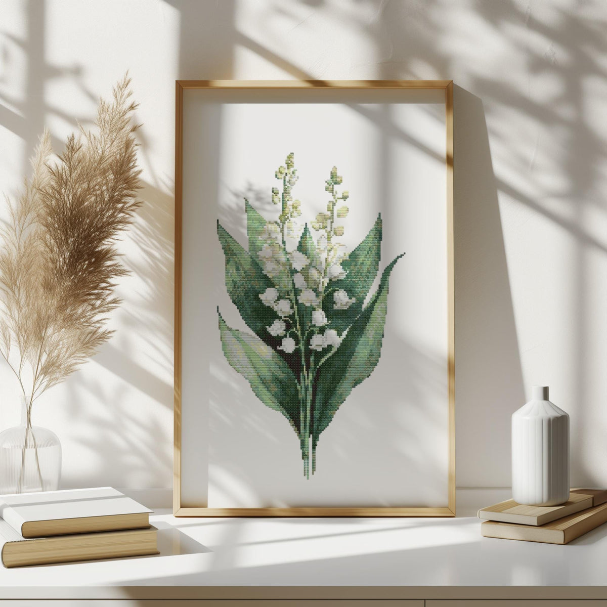Cross Stitch Pattern With Lily Of The Valley Counted Cross Stitch Designs Birth Flower Embroidery Pattern May Birth Flower Cross Stitch Art