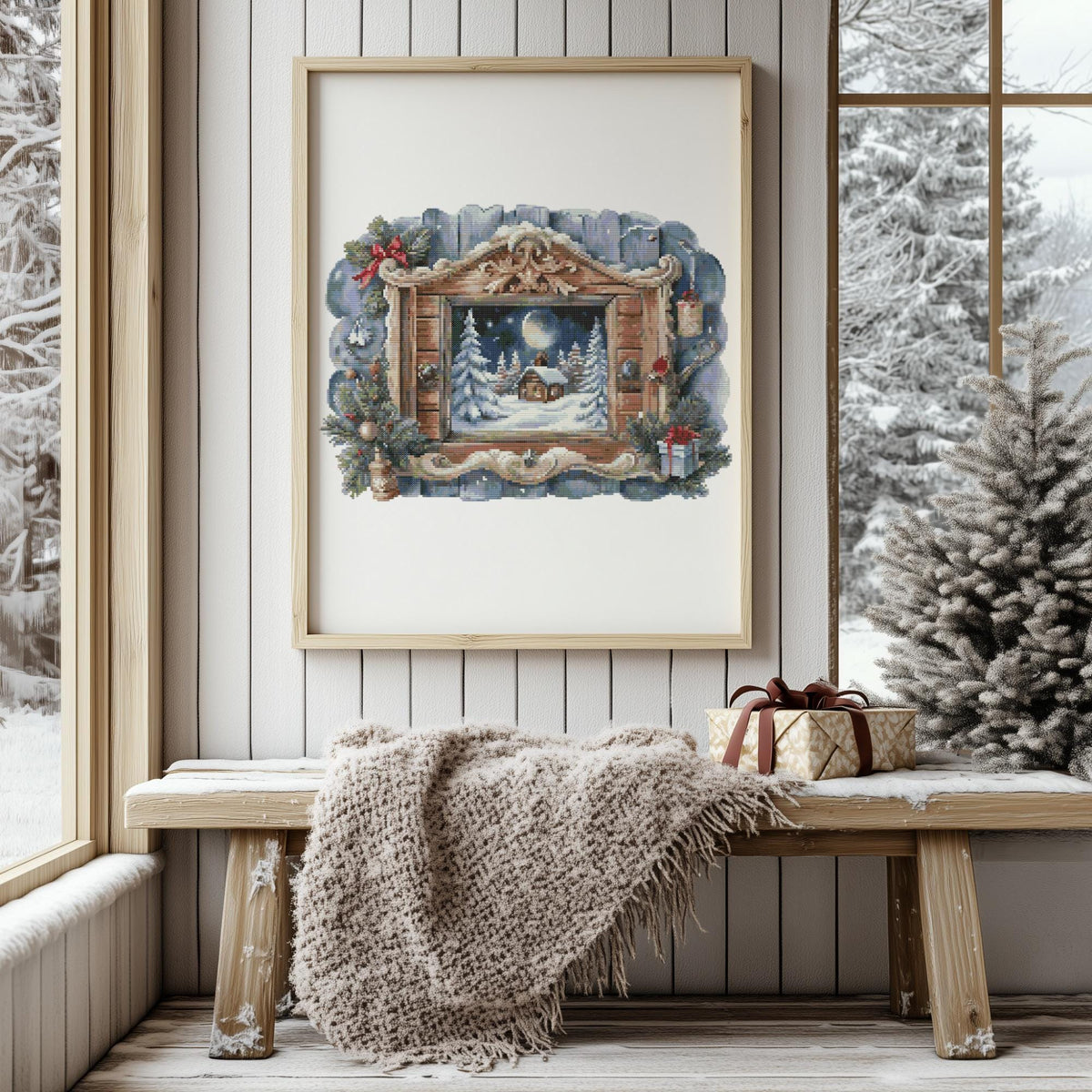 Christmas Cross Stitch Pattern PDF, Winter Cross Stitch Charts, Christmas Embroidery Designs, Counted, Cottagecore Cross Stitch Designs