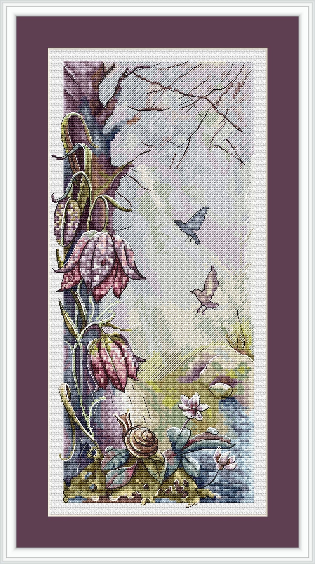 Floral Cross Stitch Pattern With Bird Magic Forest Embroidery Designs  Counted Cross Stitch Design For Advanced Stitcher Pdf Saga File
