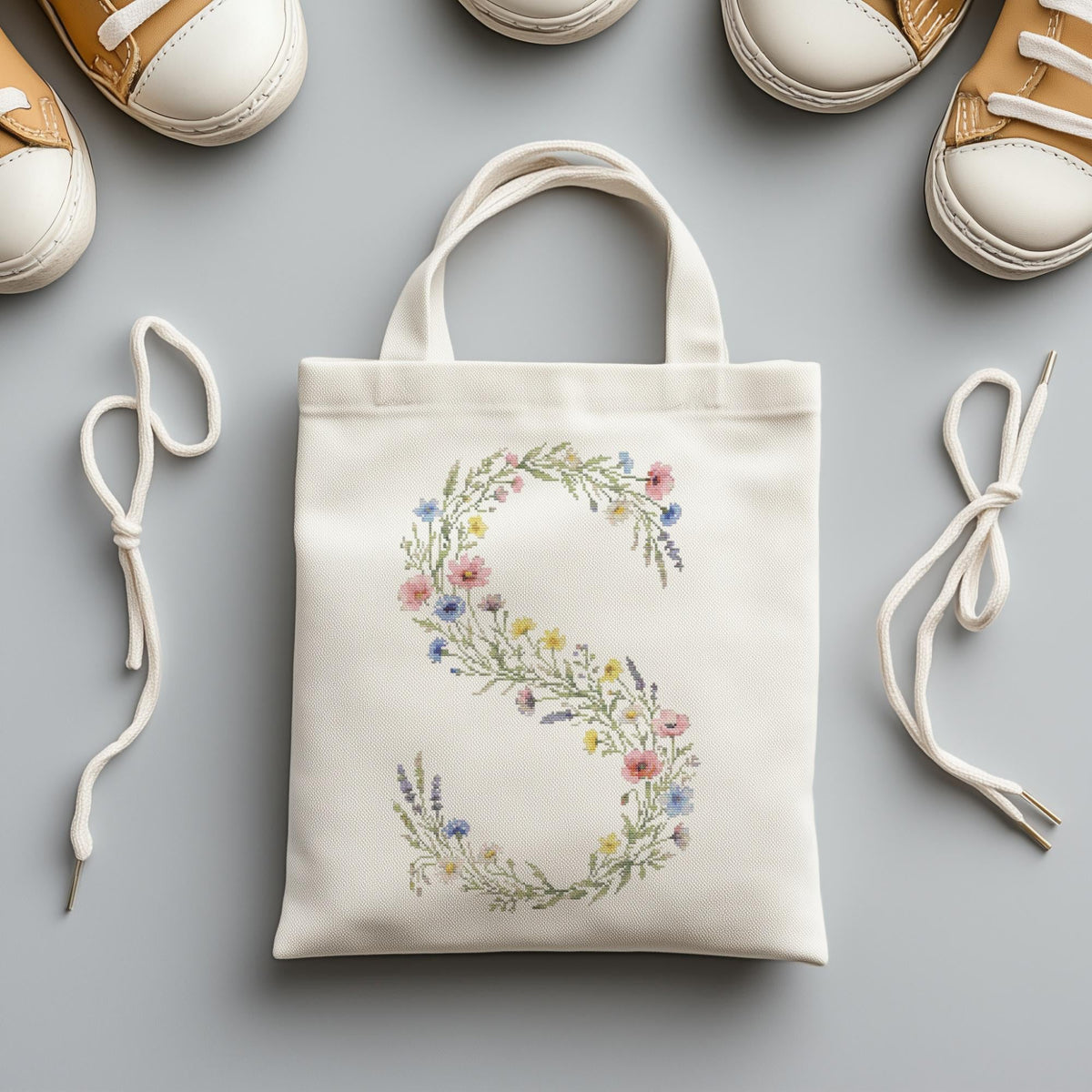 Custom Cross Stitch Pdf, Counted, Floral Letter S Cross Stitch Pattern, Monogram Cross Stitch Chart, Personalized Gifts, Pattern Keeper