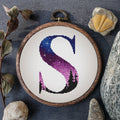Letter S Cross Stitch Pattern PDF, Counted, Forest Monogram S Cross Stitch Sampler, Personalized Pattern Family Name Embroidery File