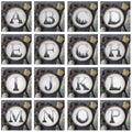Alphabet Cross Stitch PDF Gray Letters Embroidery Pattern Counted Foggy Forest Initials Digital Digitals