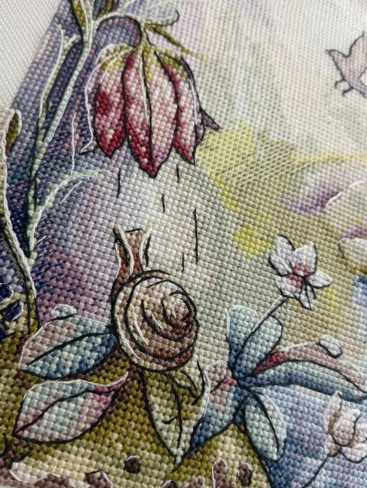 Floral Cross Stitch Pattern With Bird Magic Forest Embroidery Designs  Counted Cross Stitch Design For Advanced Stitcher Pdf Saga File