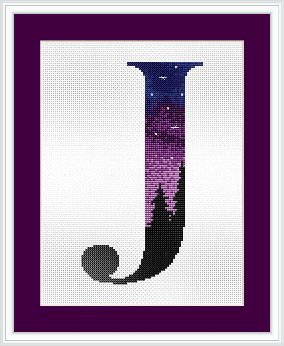Monogram Cross Stitch Pattern Modern Family Name Embroidery Pattern Count Custom Alphabet Letter Cross Stitch Chart PDF Digital Download