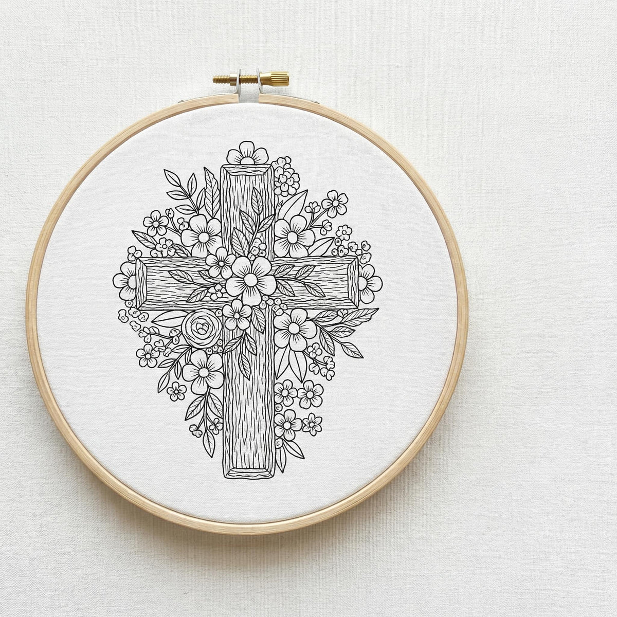 Easter Embroidery Pattern PDF With Christian Cross, Religious Hand Embroidery Template, Do It Yourself Gifts, Happy Easter Gift For Grandma