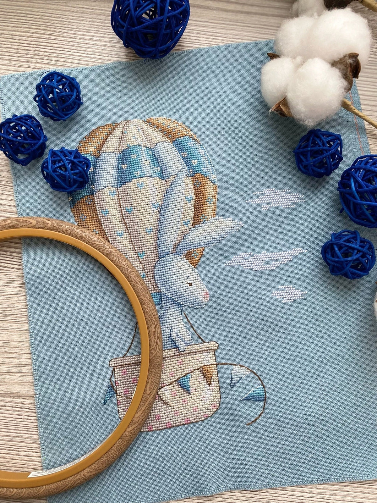 Baby Cross Stitch With Bunny, Nursery Embroidery PDF, Rabbit Counted Cross Stitch, Baby Boy Gift, Personalized Gifts For Newborn, Saga File