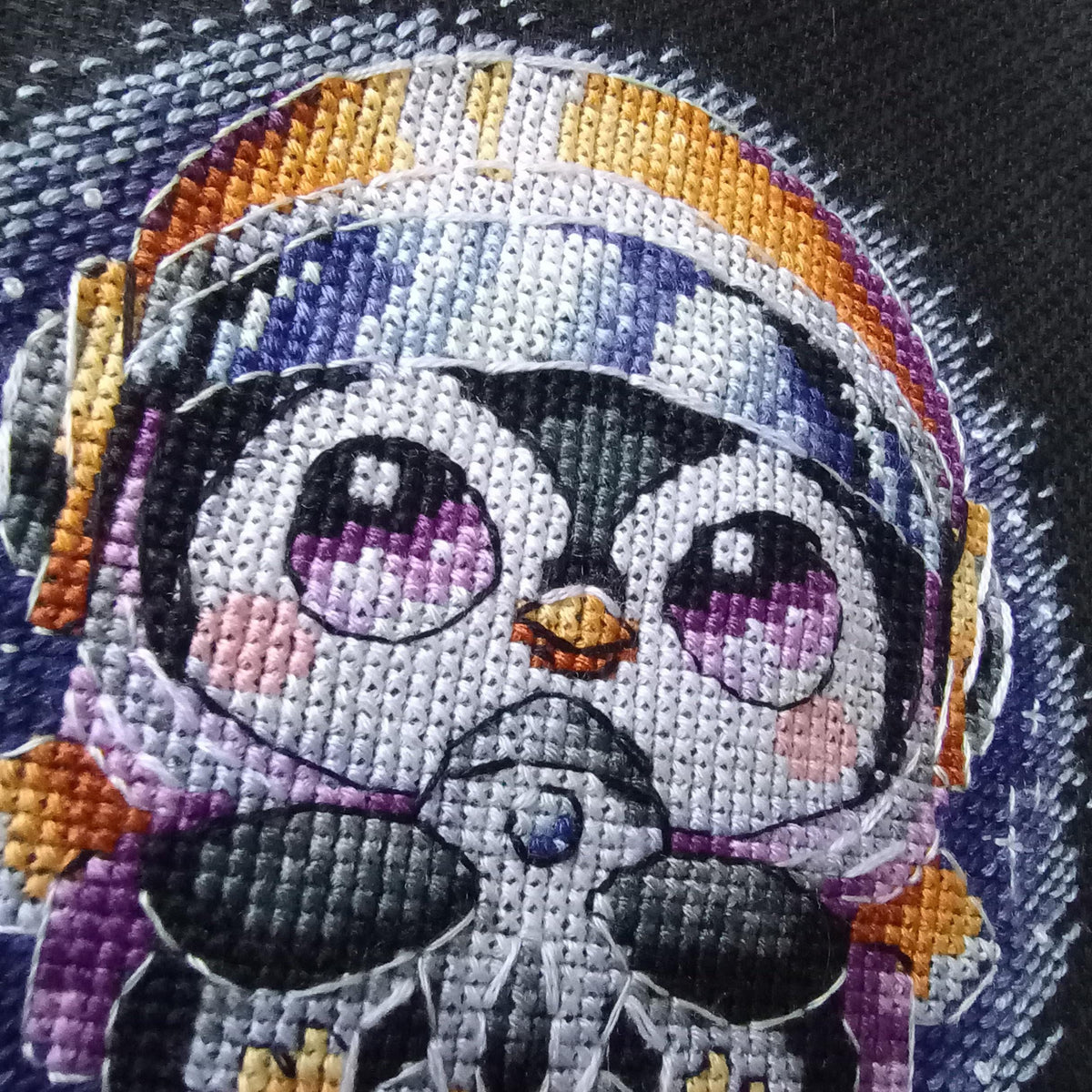 Small Cross Stitch Pattern With Penguin Astronaut, Embroidery PDF, Counted Cross Stitch, Nursery Cross Stitch Chart For Beginners, Saga File