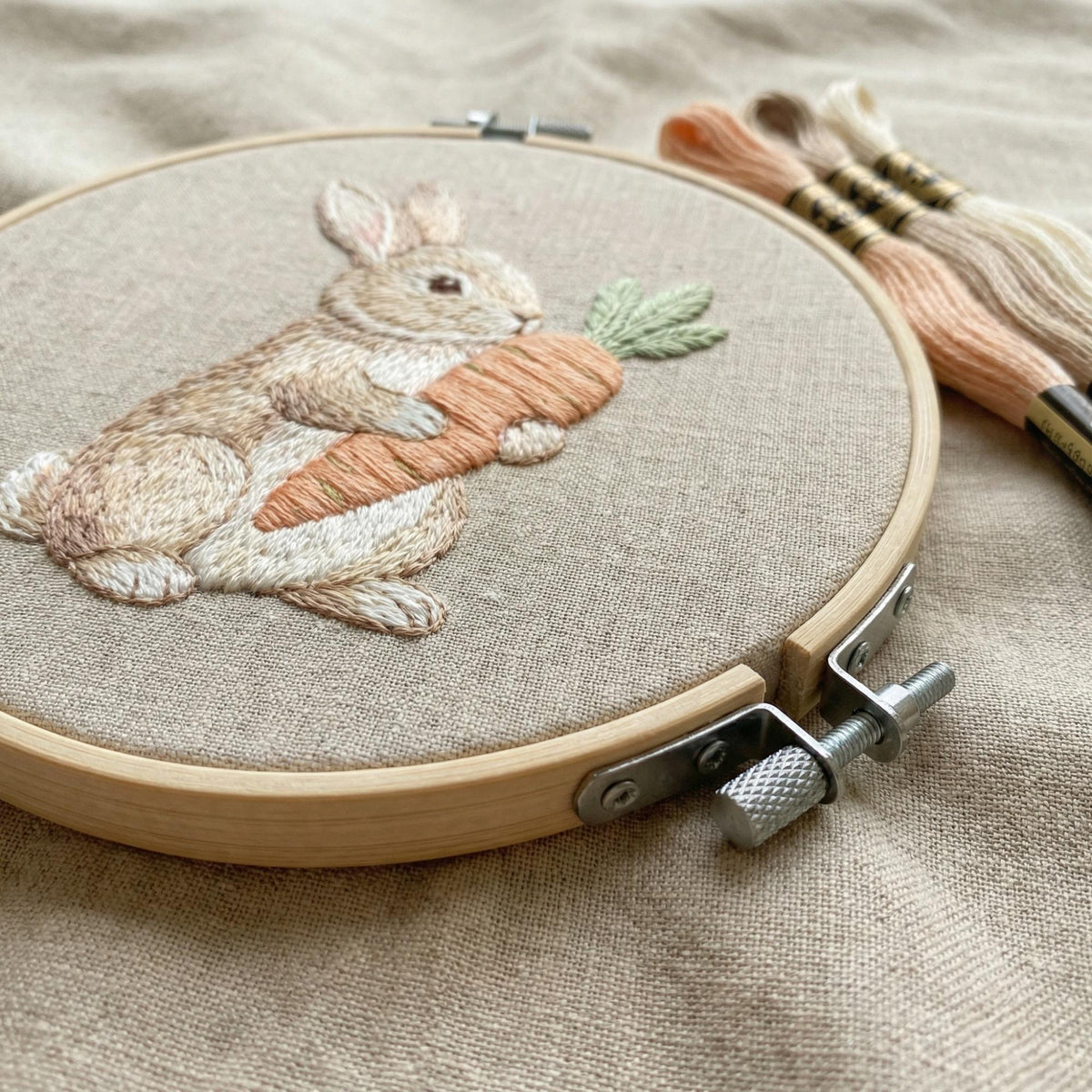 Bunny Embroidery Pattern PDF, Spring Hand Embroidery Design With Cute Rabbit, Do It Yourself Gifts, Nursery Room Decoration
