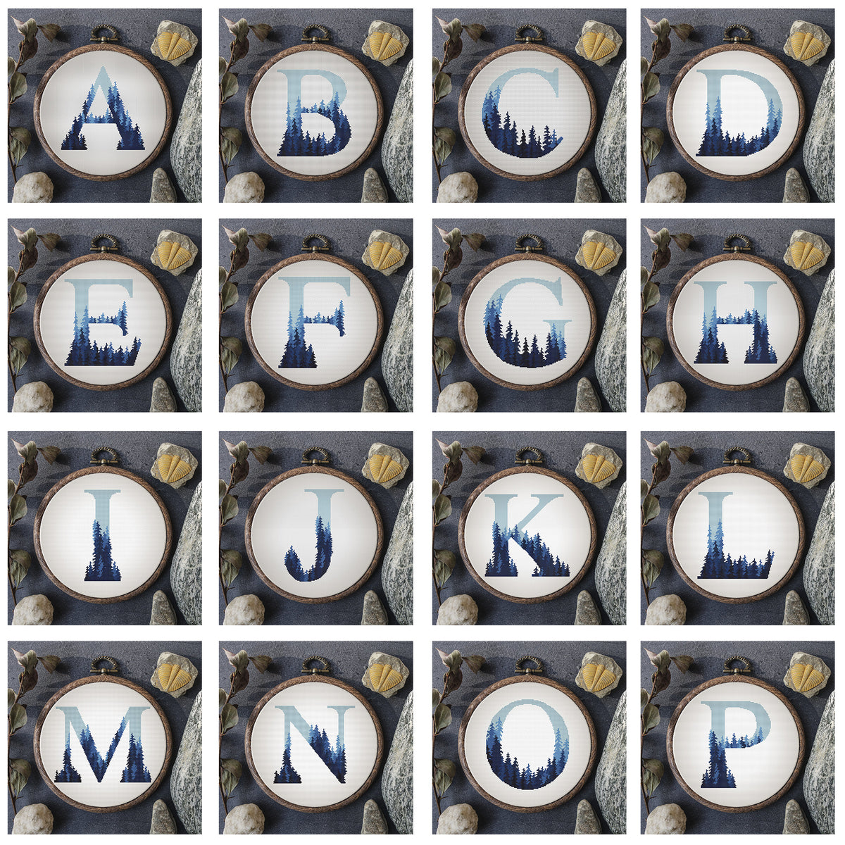 Custom Cross Stitch Pattern With Monogram M, Embroidery PDF, Counted Cross Stitch, Letter Cross Stitch Chart, Fathers Day Personalised Gifts