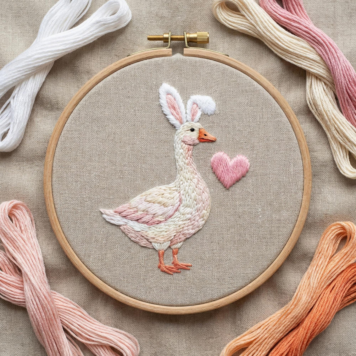 Easter Embroidery Pattern PDF With Goose, Funny Hand Embroidery Template, Do It Yourself Gifts, Happy Easter Gift For Mom