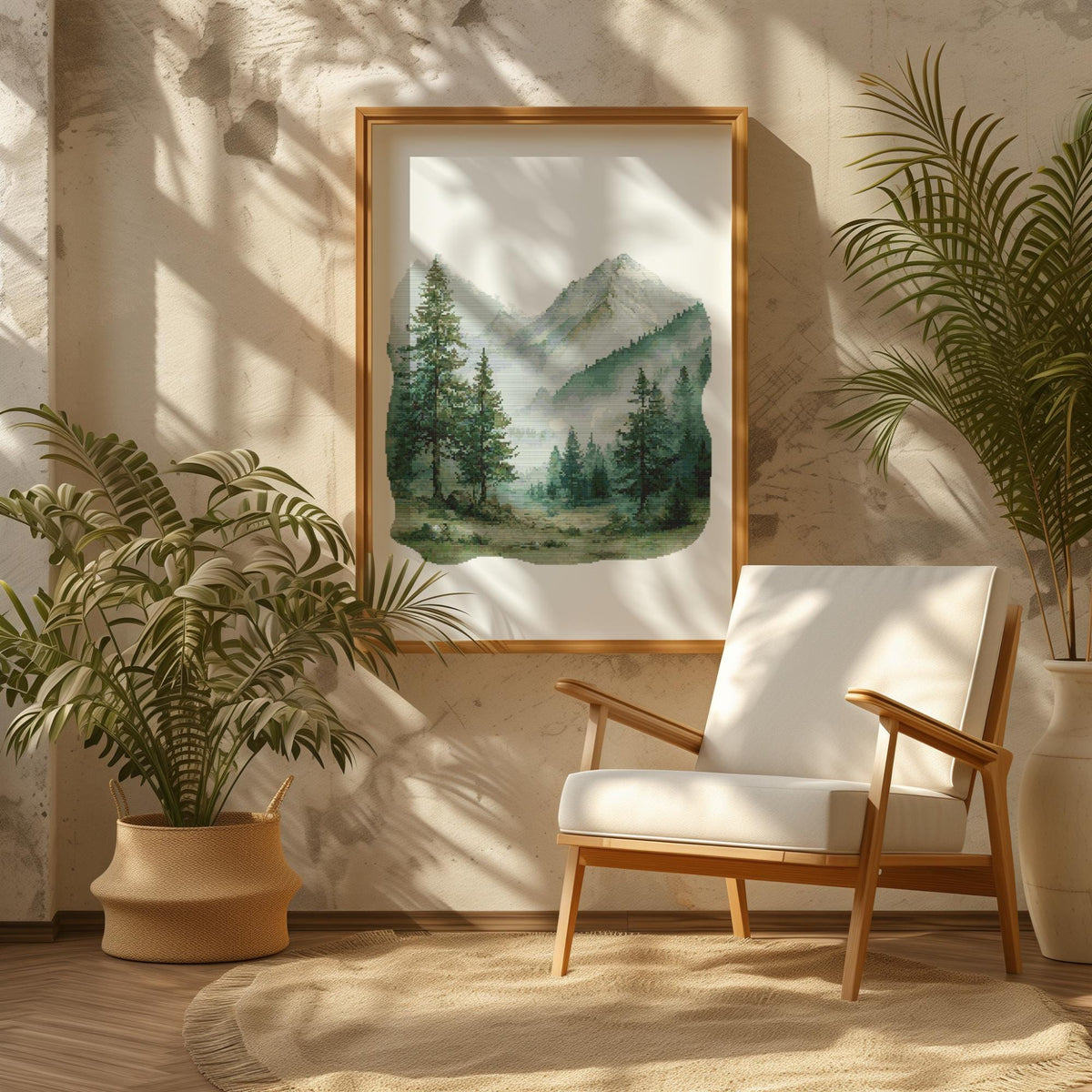 Mountains Cross Stitch Pattern, Counted, Landscape Cross Stitch Designs, Wild Nature, Forest Embroidery Pattern, Nature Cross Stitch Charts
