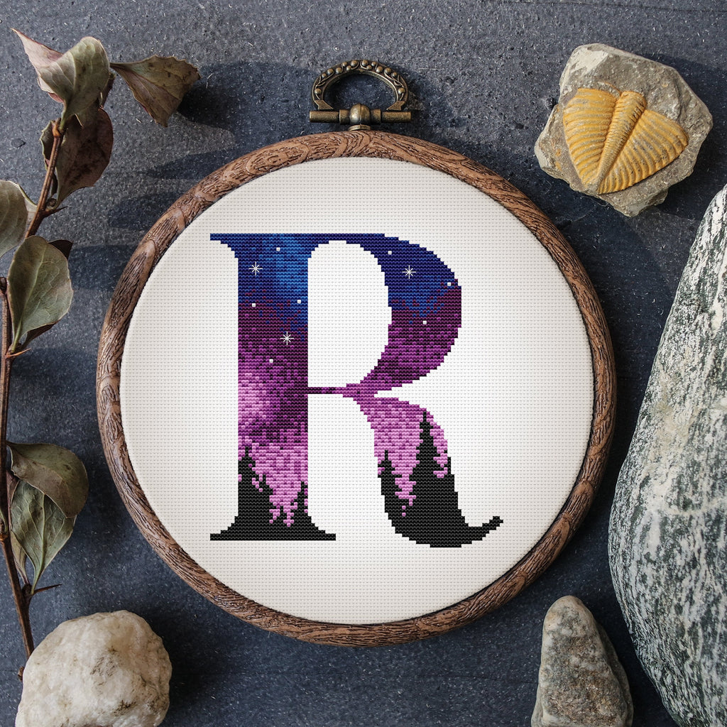 Monogram Cross Stitch Pattern, Letter Cross Stitch Chart, Custom Name Embroidery Pattern, Counted, Easy Cross Stitch, Instant Downloads