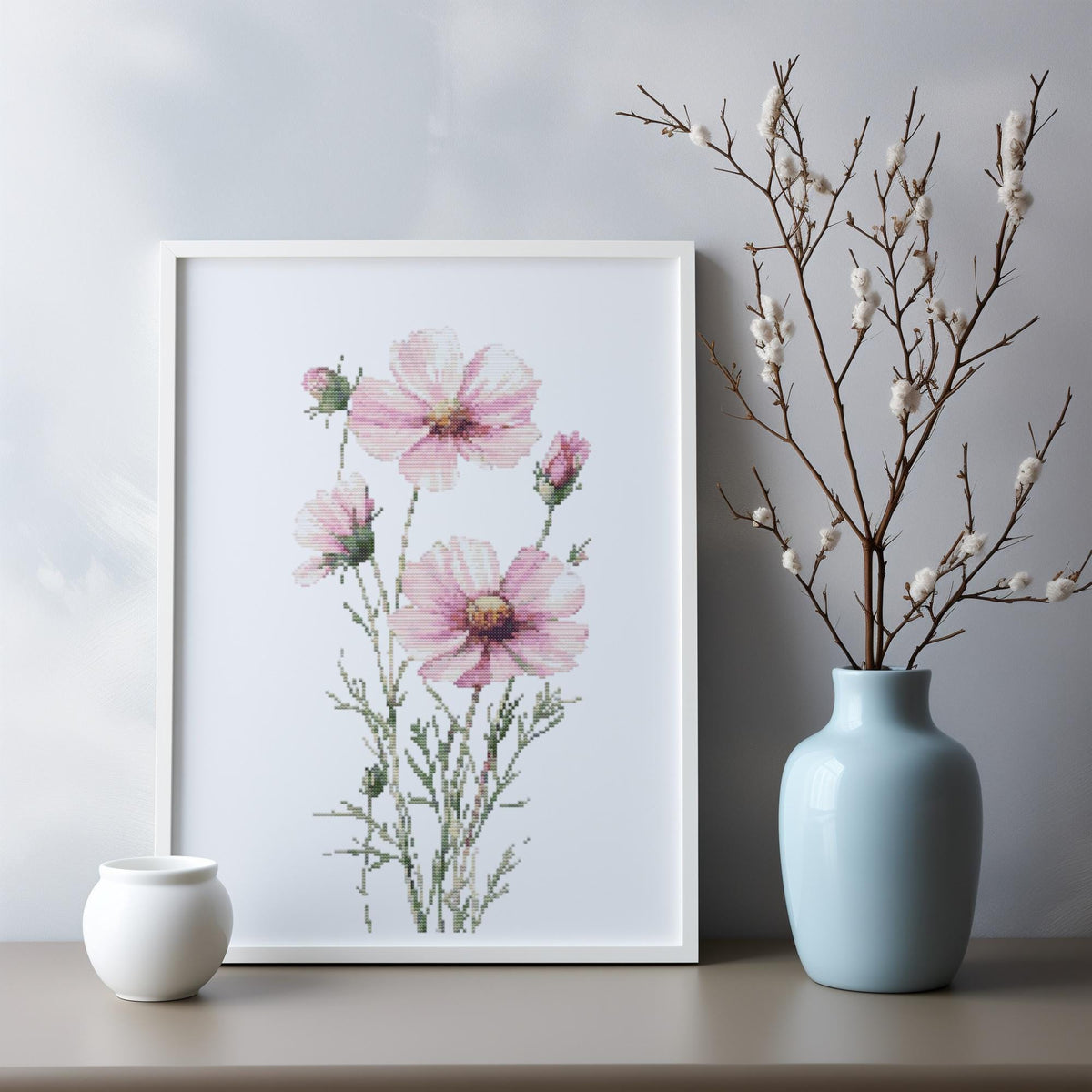 Cross Stitch Pattern With Cosmos Counted Cross Stitch Designs October Birth Flower Embroidery Pattern Pdf Flower Cross Stitch Pattern Pdf